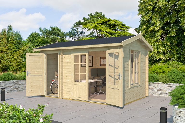 a large summerhouse with storage and another door