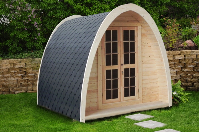 2.4m X 3.0m Glamping Pod With Arched Rood From Cabins Unlimited