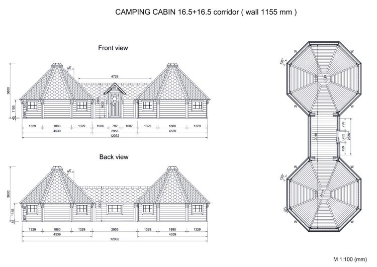 Camping Cabin 16.5 With16.5 M2 Drawings