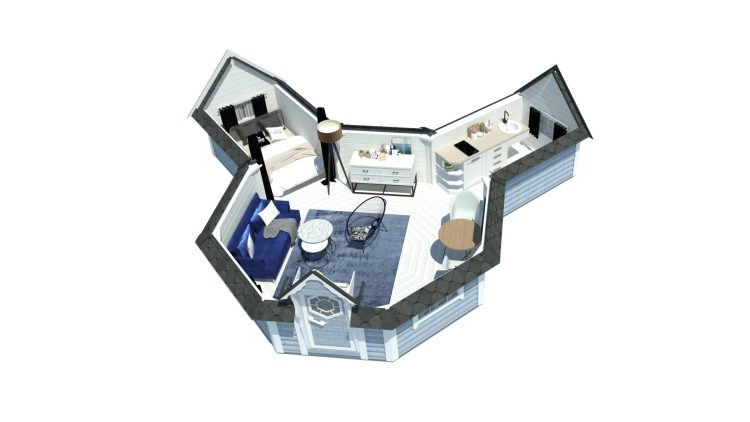 Camping Cabin 16.5 M2 With 2 Extensions Drawings1