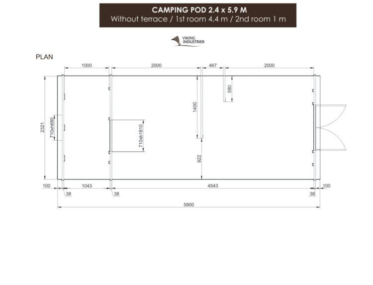 Camping Pod 2.4 X 5.9 Plan