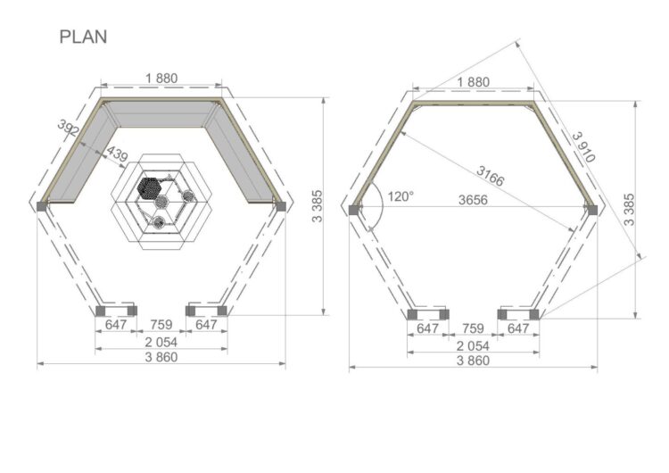 Open Grill Cabin 9.2 M2 Plan