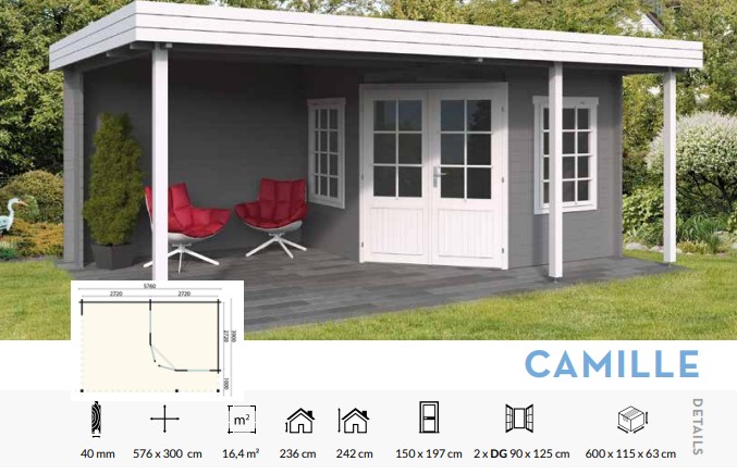 Camile 40mm Corner Pent Cabins With Veranda From Cabins Unlimited