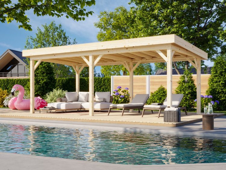 Lenna 16.6m2 Pent Roof Gazebo From Cabins Unlimited