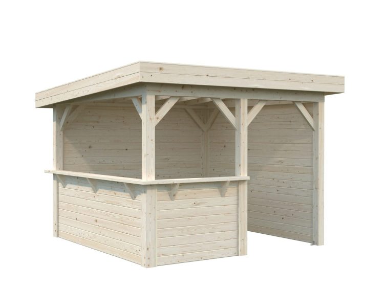 Lenna 303 Pent Gazebo With Half Wall From Cabins Unlimited Door Right