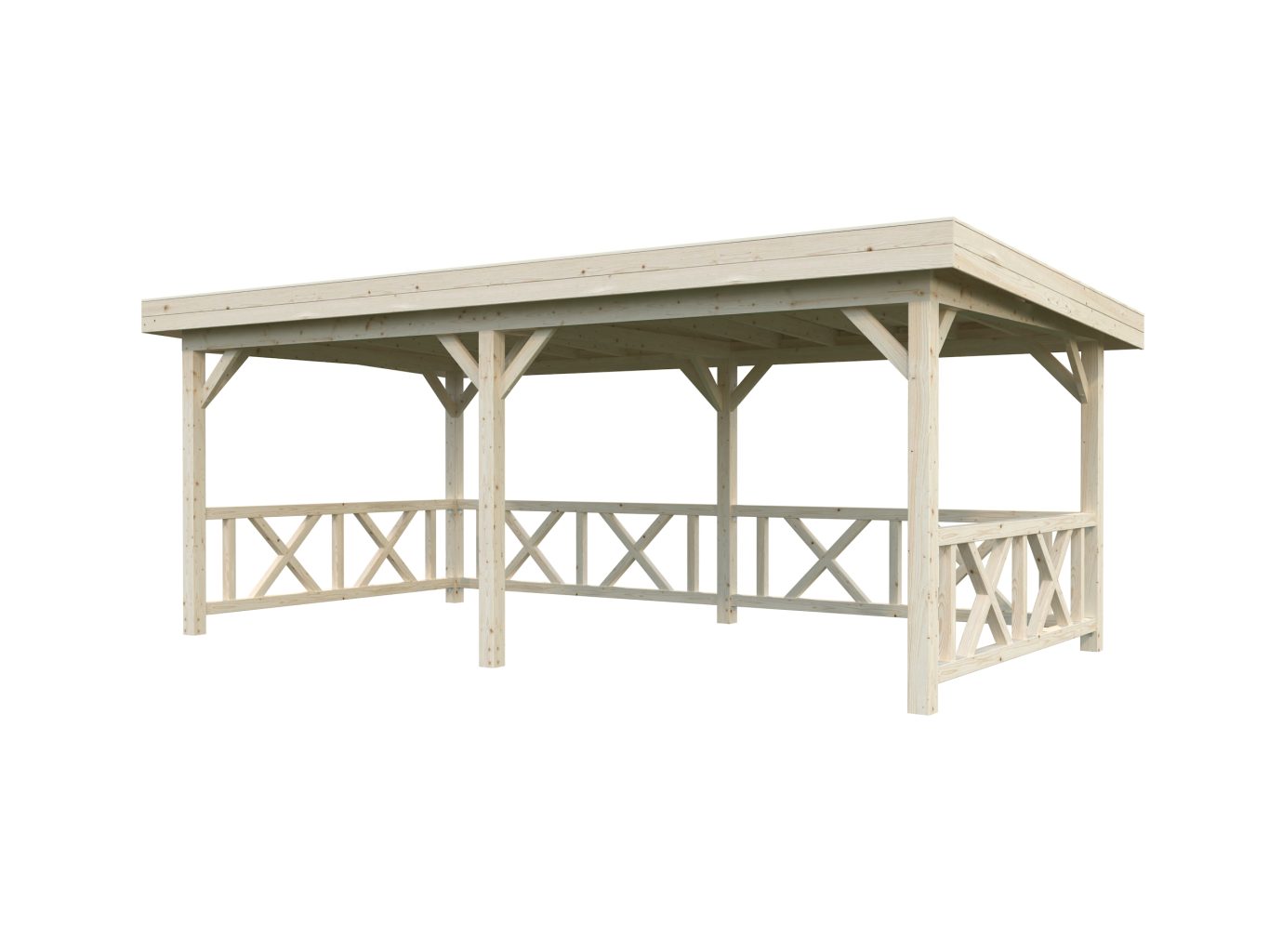 Lenna 307 16.6m2 Pent Gazebo With Ballustrade Walls From Cabins Unlimited Right