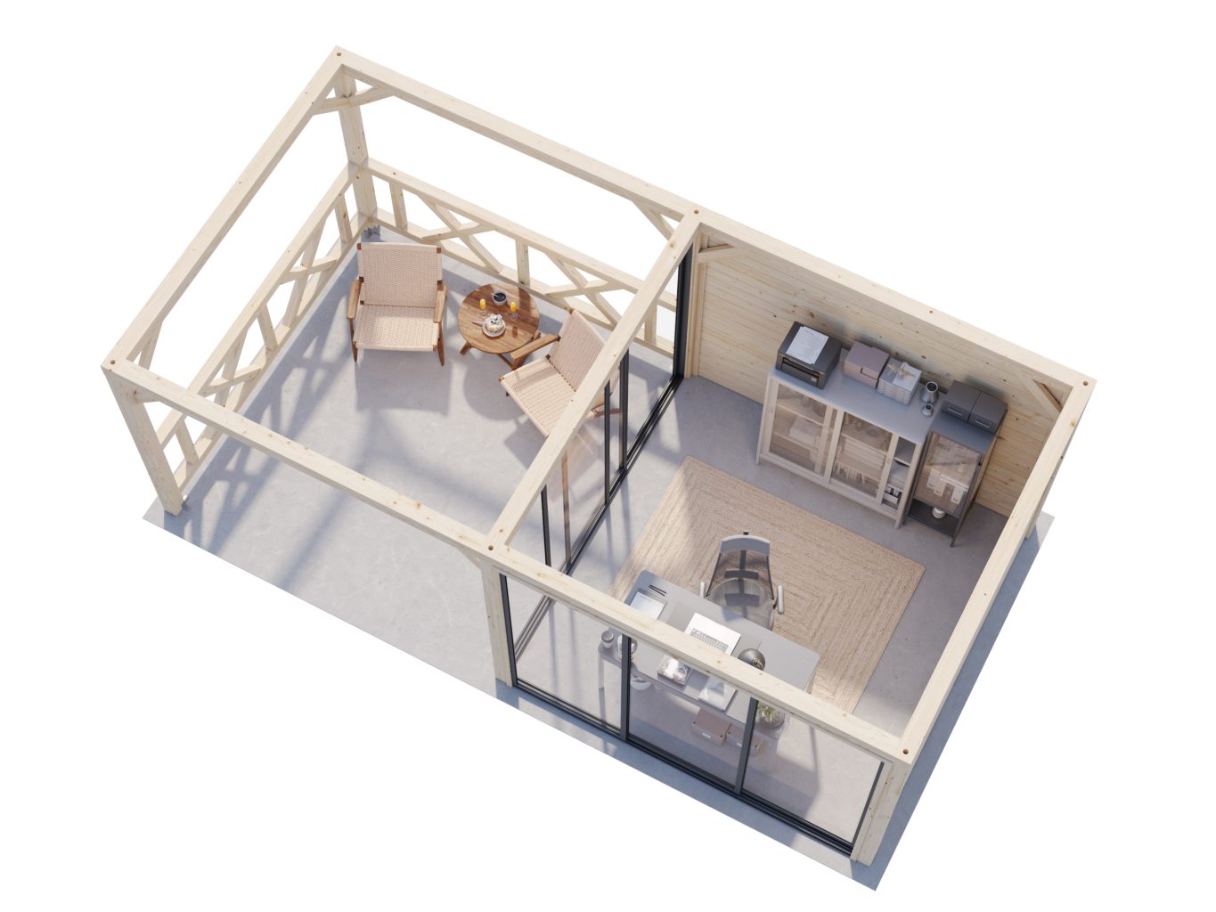 Lenna 403 Slide Gazebo 16.6m2 From Cabins Unlimited Overhead